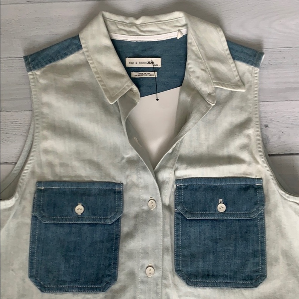 Rag & Bone Sleeveless Denim Top Size XS - Picture 4 of 6
